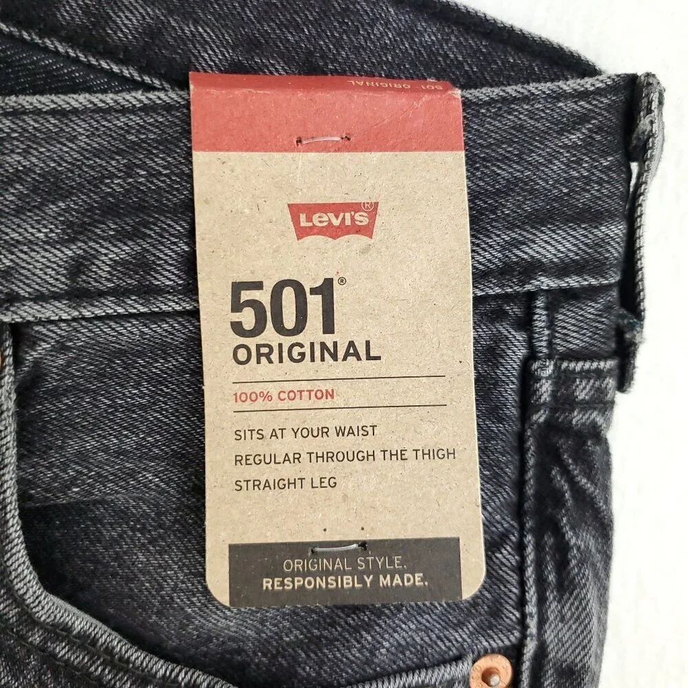 Levi's 501 Original Jeans Button Fly Black Wash Men's 